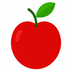 red apple with leaf