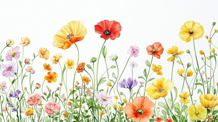 Cheerful Floral Composition Celebrating Spring and Summer