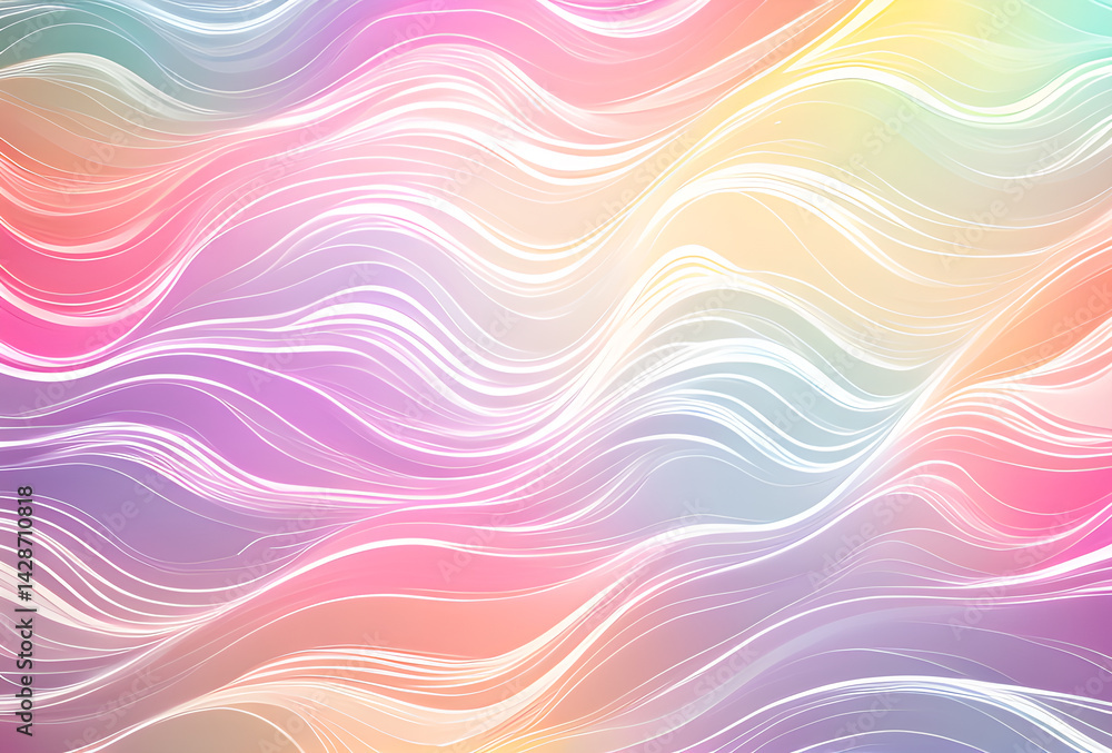Poster nano future rainbow bright gradient background with mixed colors with tile transition, threads top. 
