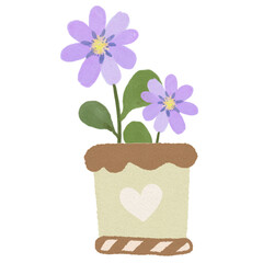 flowers in a heart pot