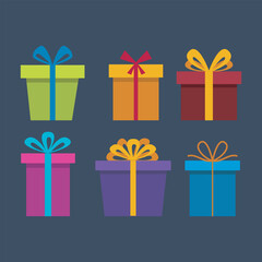Gift box collection set in isolated background