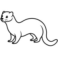 Clean & Simple Ferret Outline Illustration