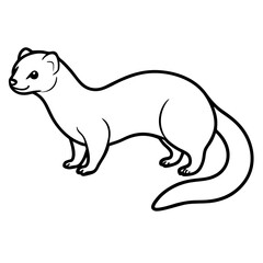 Clean & Simple Ferret Outline Illustration