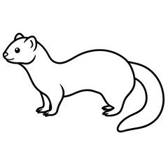 Clean & Simple Ferret Outline Illustration