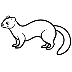 Clean & Simple Ferret Outline Illustration