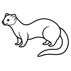 Clean & Simple Ferret Outline Illustration