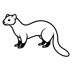 Clean & Simple Ferret Outline Illustration