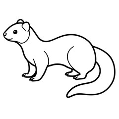 Clean & Simple Ferret Outline Illustration