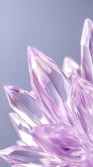 Fototapeta premium Close-up of delicate, light-purple crystal cluster with sharp points, reflecting light