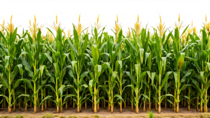 a cornfield isolated on white background PNG. GENERATIVE AI
