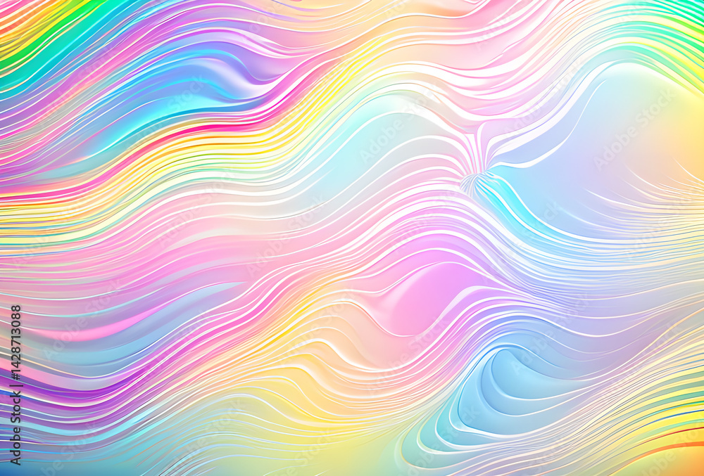 Poster nano future rainbow bright gradient background with mixed colors with tile transition, threads top. 