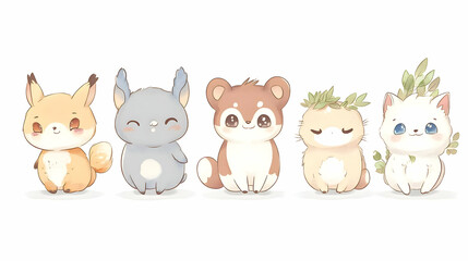 Adorable Animals in a Row