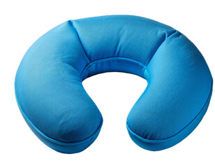 Blue pillow for neck isolated on transparent background