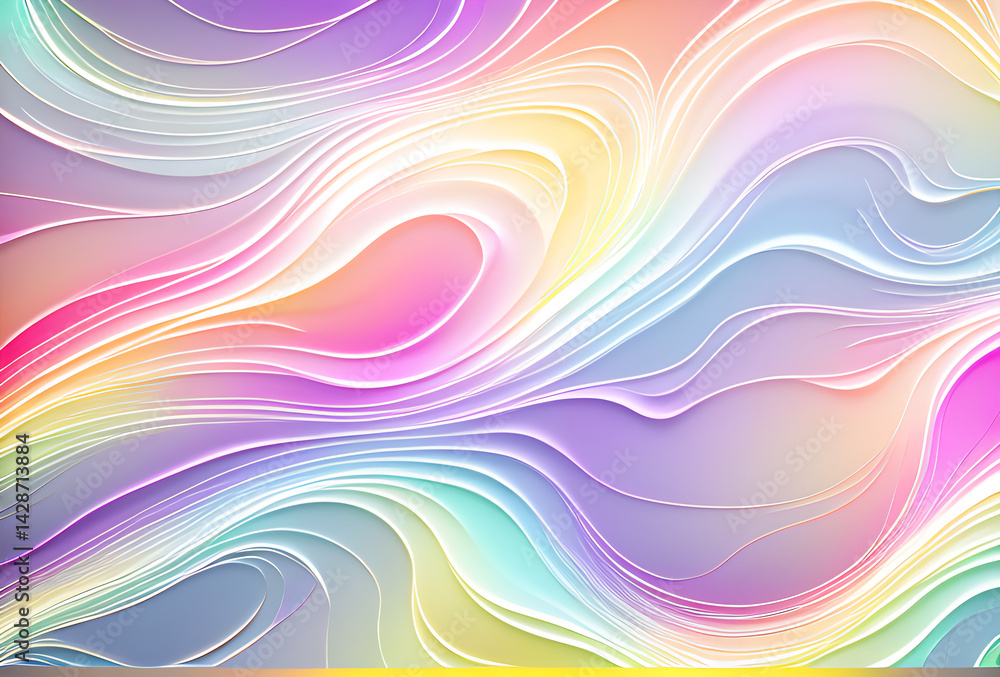 Poster nano future rainbow bright gradient background with mixed colors with tile transition, threads top. 
