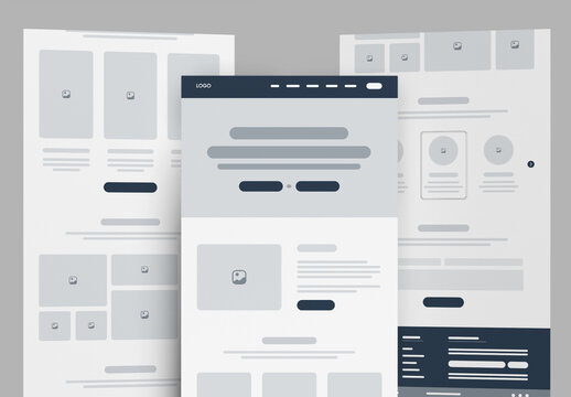 Clean Minimalist Landing Page Wireframe Template