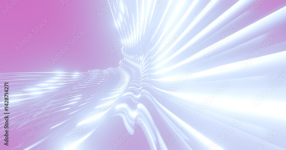 Poster abstract metallic curve waves background 3d render