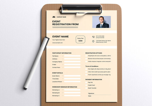Event Registration From Template