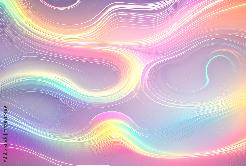 Poster nano future rainbow bright gradient background with mixed colors with tile transition, threads top. 