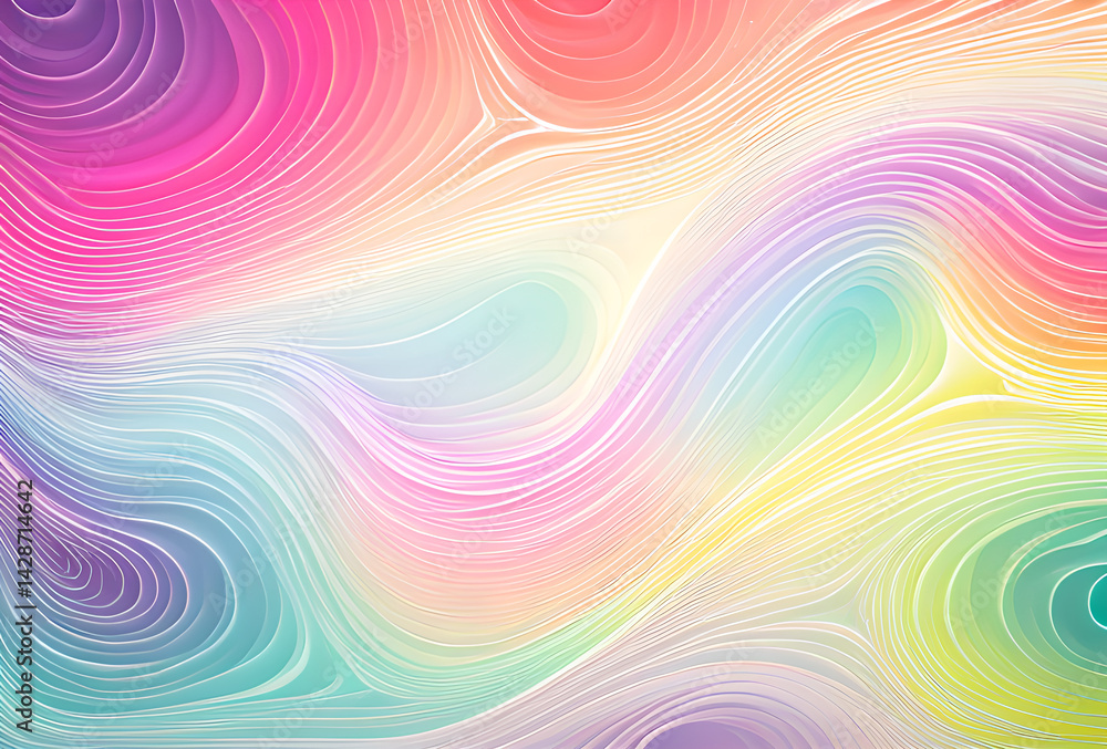 Poster nano future rainbow bright gradient background with mixed colors with tile transition, threads top. 