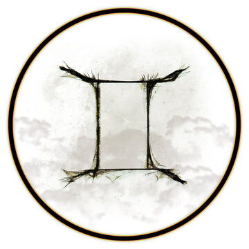 Icono del signo zodiacal de G&eacute;minis. Signos del zod&iacute;aco. Hor&oacute;scopo, astrolog&iacute;a y predicciones. Eclipses y esoterismo Carta astral   