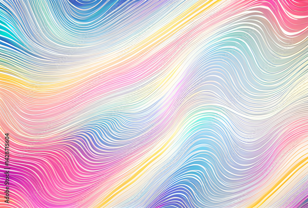 Poster nano future rainbow bright gradient background with mixed colors with tile transition, threads top. 