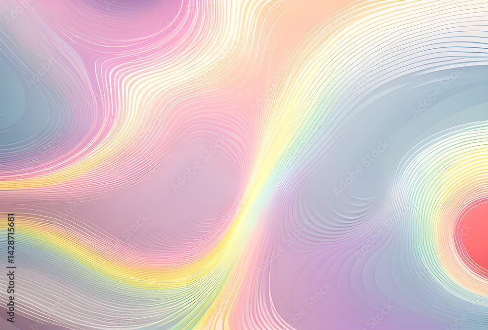 Poster nano future rainbow bright gradient background with mixed colors with tile transition, threads top. 
