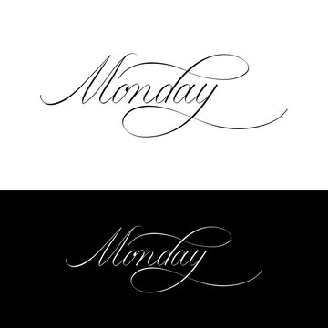 Monday Elegant Calligraphy Script Lettering Typography
