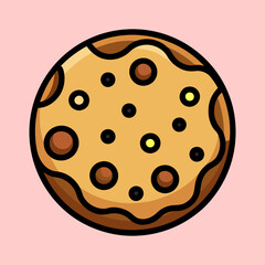 Whimsical Chocolate Chip Cookie with Irregular Shape and Colorful Toppings