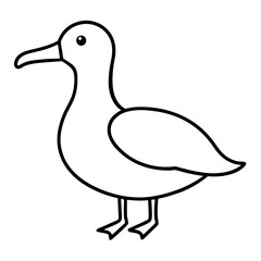 Elegant Albatross Outline Illustration