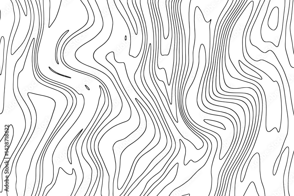 Poster wood grain contour map abstract lines simulate the natural pattern and texture of wood