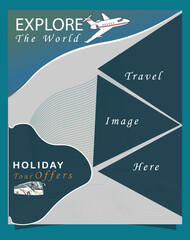 Travel flyer design template vector illustration

