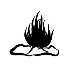 vector illustration of a hot pepper, black and white icon flame