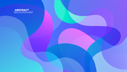 Abstract background with curved shapes. Bright fluid colors. Vibrant gradient waves for creative graphic design. Vector illustration.