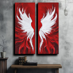 contemporary interior with abstract modern art painting