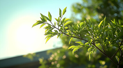 Close Up Of Green Leaves In Sunlight