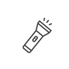 Fototapeta premium Minimalist Flashlight Icon for Camping and Survival