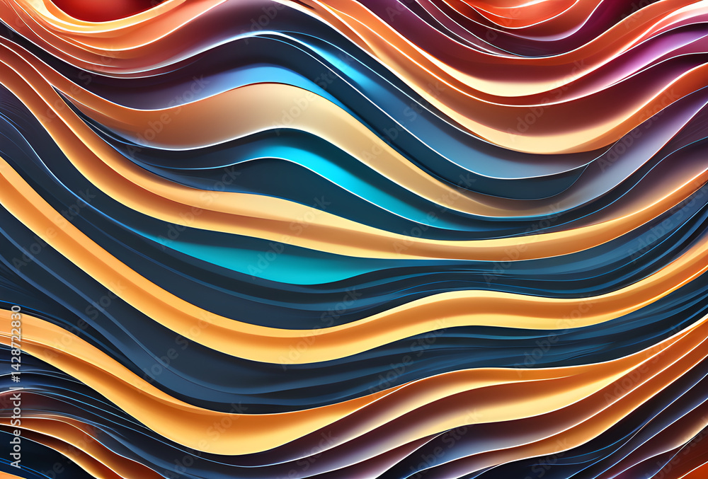 Poster nano future rainbow bright gradient background with mixed colors with tile transition, threads top. 