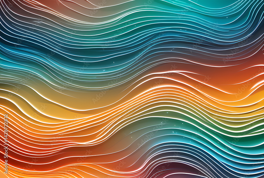 Poster nano future rainbow bright gradient background with mixed colors with tile transition, threads top. 