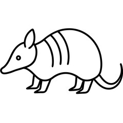 Elegant Armadillo Outline Illustration