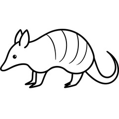 Elegant Armadillo Outline Illustration