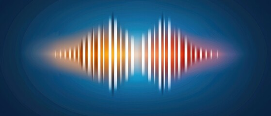 A vibrant sound wave graphic featuring colorful peaks against a blue background, symbolizing audio frequency and music visualization.
