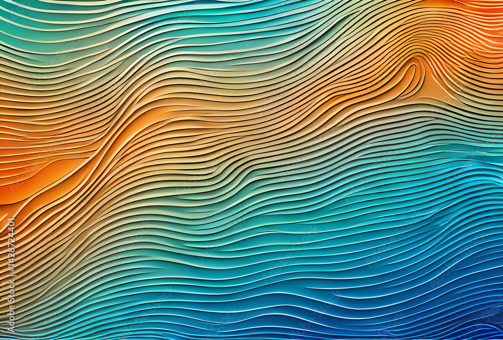Poster nano future rainbow bright gradient background with mixed colors with tile transition, threads top. 