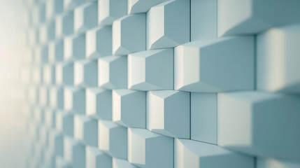 Obraz premium seamless pattern of white cuboid shapes creates modern and minimalist wall design, evoking sense of tranquility and sophistication in any space