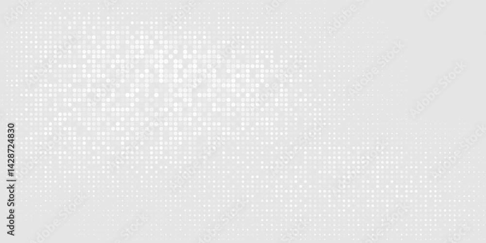 Poster dot white gray wave light technology texture background. abstract big data digital concept. 3d rende