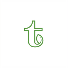 Letter t with Leaf