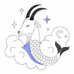 Goat and fish koi art