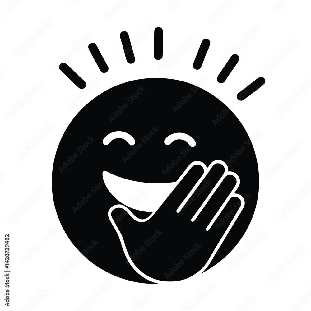Poster isolated black vector dancer using element applause emoji with white background