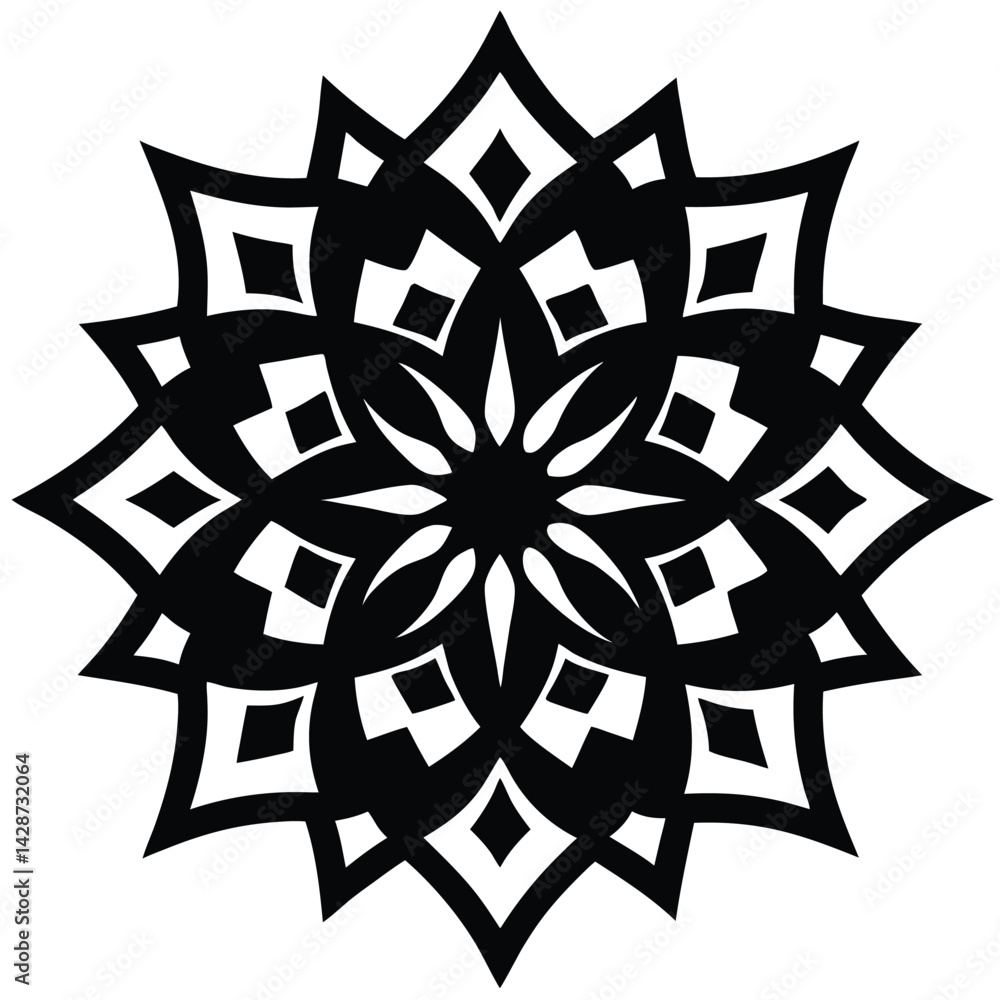Poster isolated black vector dancer using element arabesque with white background