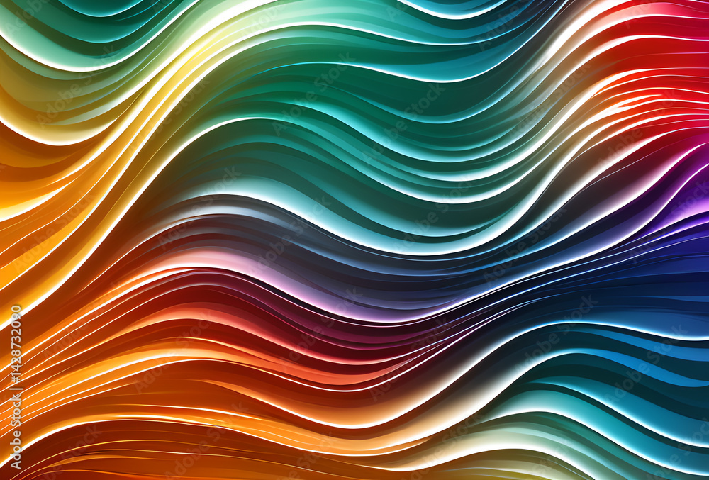 Poster top rainbow bright gradient background with mixed colors with tile transition, threads top, in good 
