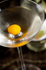 Elegant luxury cocktail in front of dark background